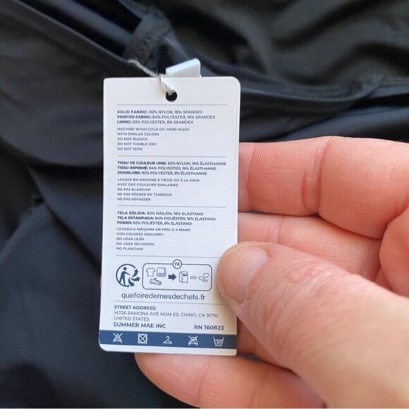 Summer Mae Maternity Swim Dress 2X Black Ruffle Skirt Biker Short Bra Modest NEW - Picture 12 of 15